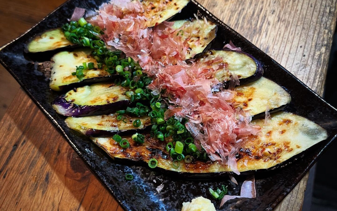 茄子の炭火焼き始めました‼️